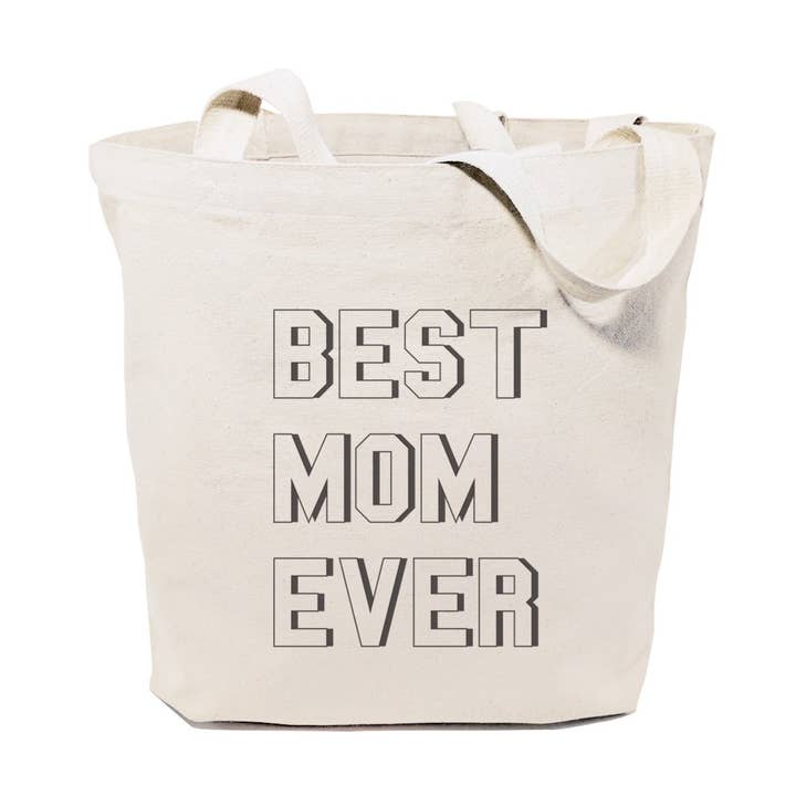Modern Best Mom Ever Tote and Grocery Handbag for wholesale by The Cotton & Canvas Co.