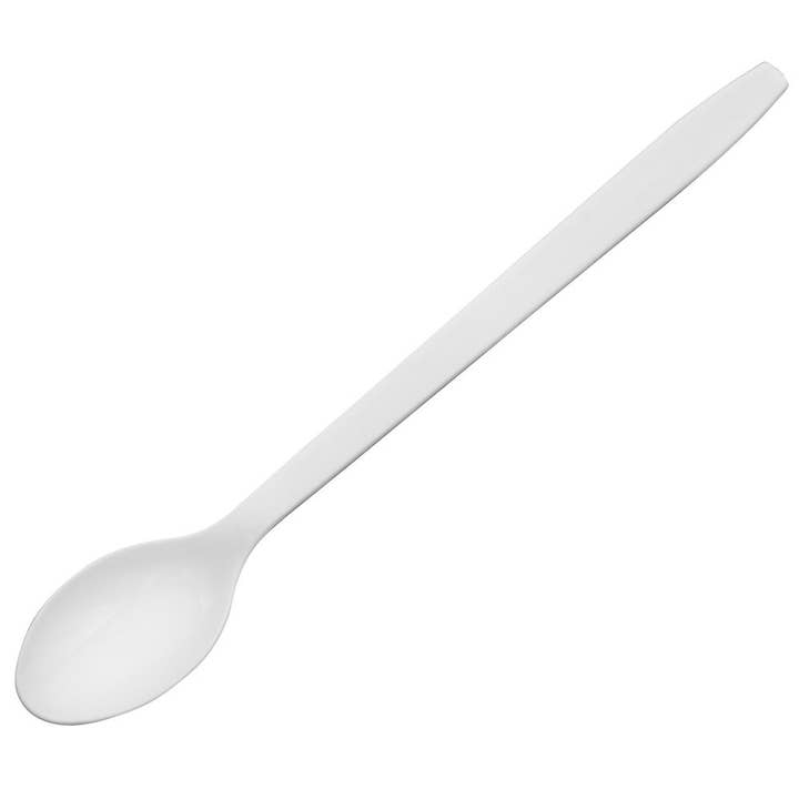 EcoQuality - Wholesale Kitchen Spoon - White Soda/Milkshake Float Spoon PP Plastic