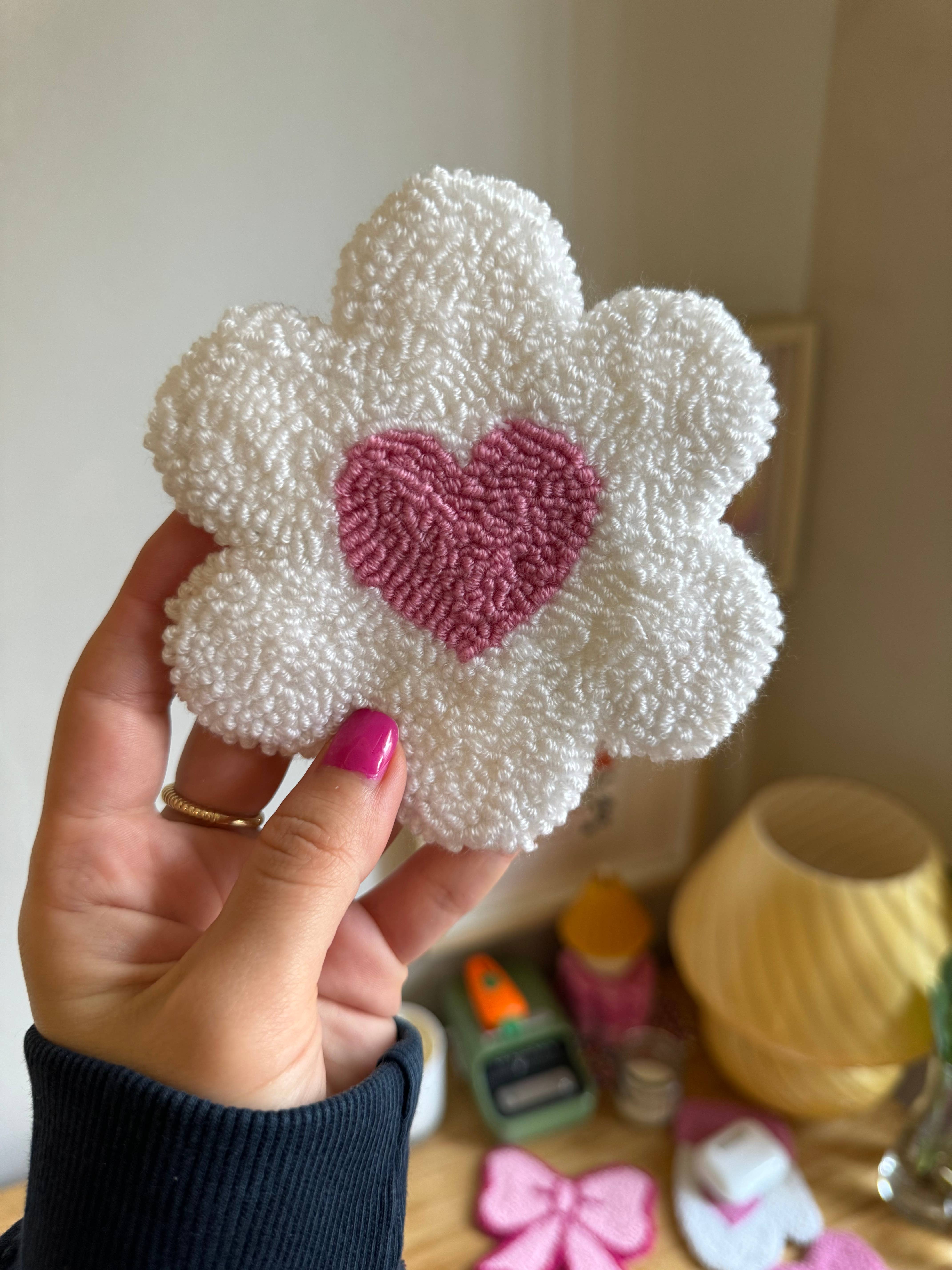 MUUDLAND - Wholesale Coasters - Pink Bows Coasters,Tufted Mug Rug Punch Needle Coaster1