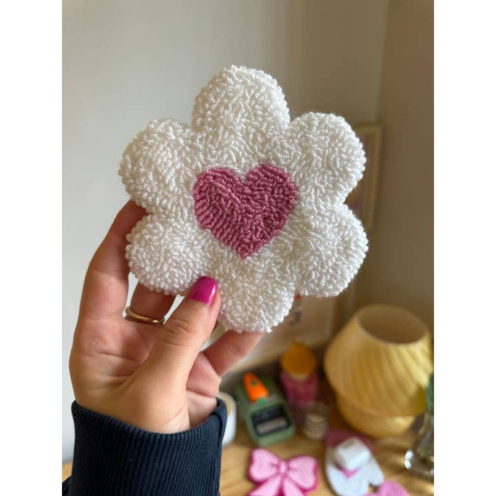 MUUDLAND - Wholesale Coasters - Pink Bows Coasters,Tufted Mug Rug Punch Needle Coaster1