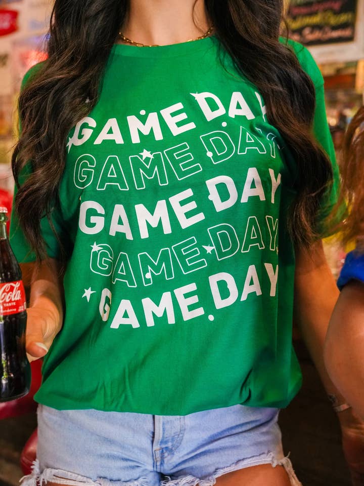 Summer Tees - Wholesale Screen Printed T-Shirt - Women's - WAVY GAME DAY TEE6