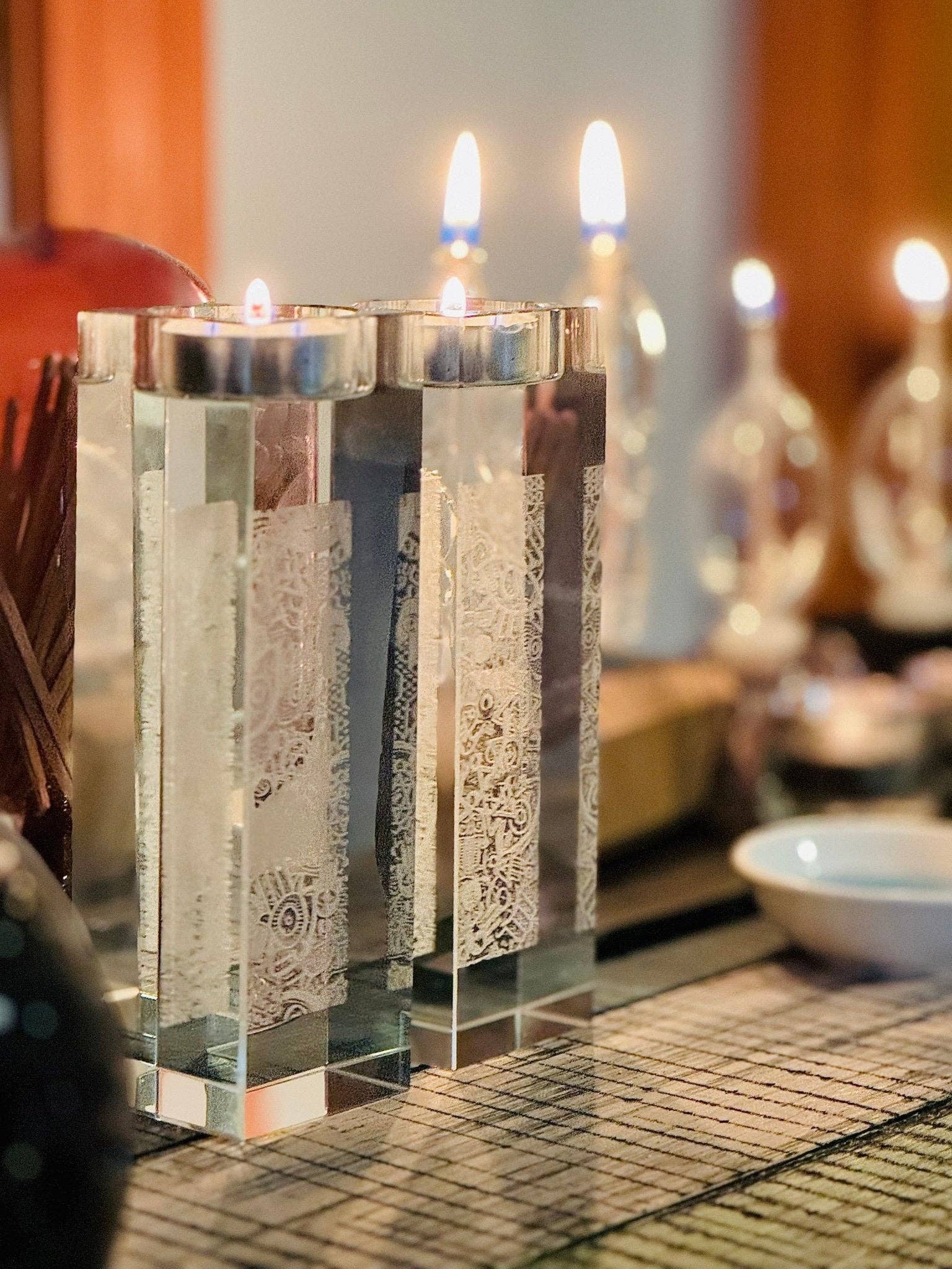 JEWISHJOY.co - Wholesale Candle Holder - Crystal Tealight Shabbat Candlesticks - Judaica Gift1