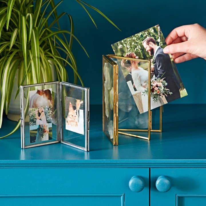 The Paper High Gift Company Limited - Wholesale Picture Frame - Recycled Metal Glass Double Photo Frame