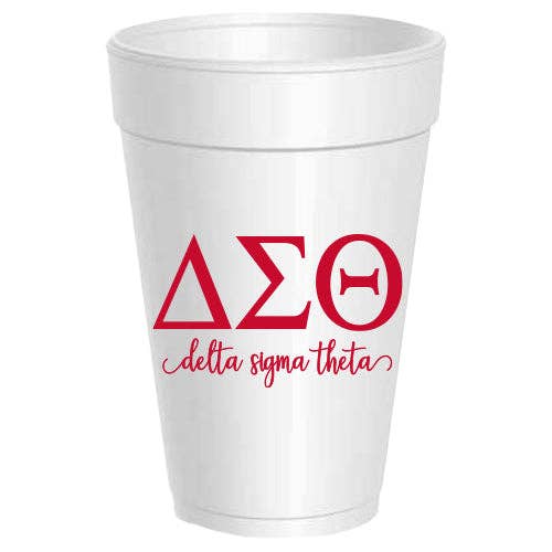 Sassy Cups - Wholesale Disposable Cup - Delta Sigma Theta - Styrofoam Cups - 10 pack