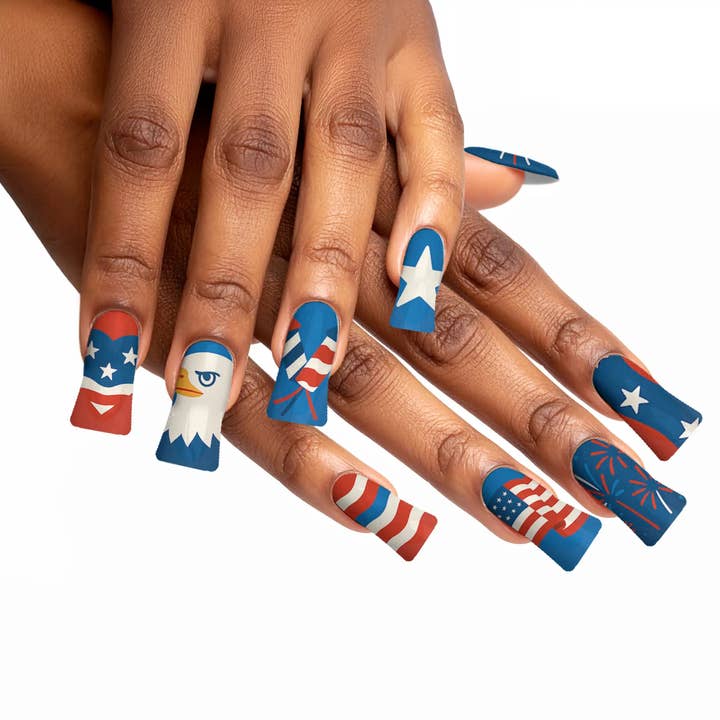 FYNE BODY - Wholesale Press-on/fake nails - Retro Drip 4th of July Press-On Nails26