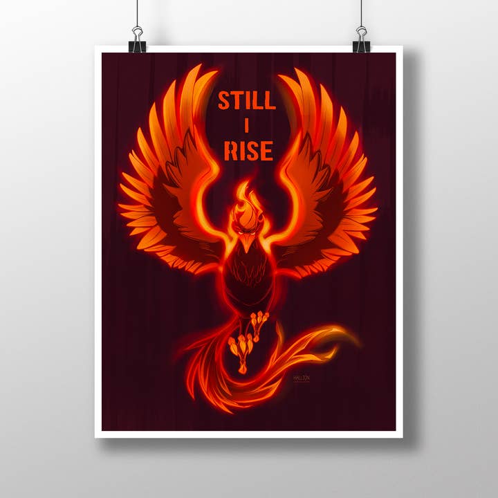 Phoenix - "Still I Rise" 11x14 inch print for wholesale by Karen Hallion Illustration