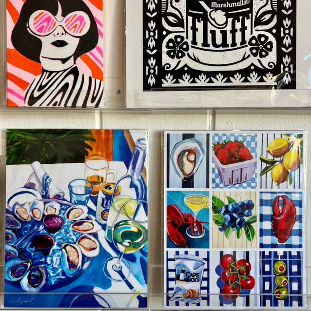 Laurel Greenfield Art - Wholesale Art Print - Brix and Brine, Oysters and Wine Art Print2