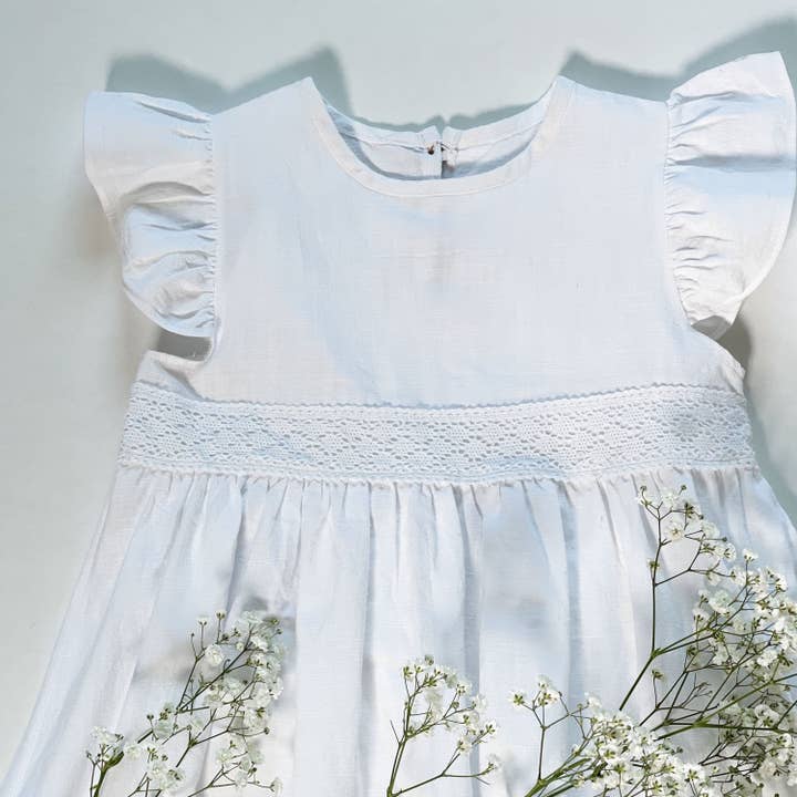 La Fillette Accessories - Wholesale Dress - Kids - White organic linen dress3