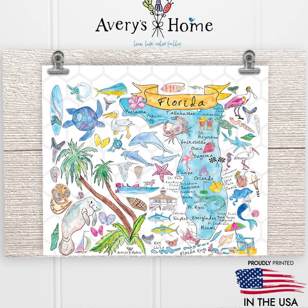 Avery's Home - Vente Gourde/bouteille isotherme - Gobelet Skinny de 20 oz, carte de l'État de Floride, souvenir1