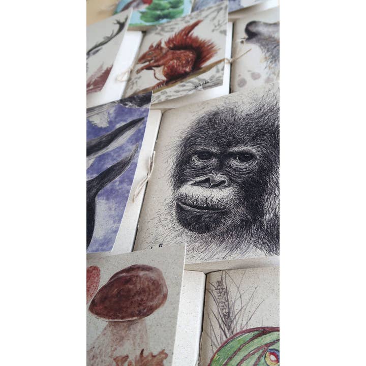 Sirem Wild – Engroshandel Notesbog – Græspapir notesbøger med dyr og naturmotiver2