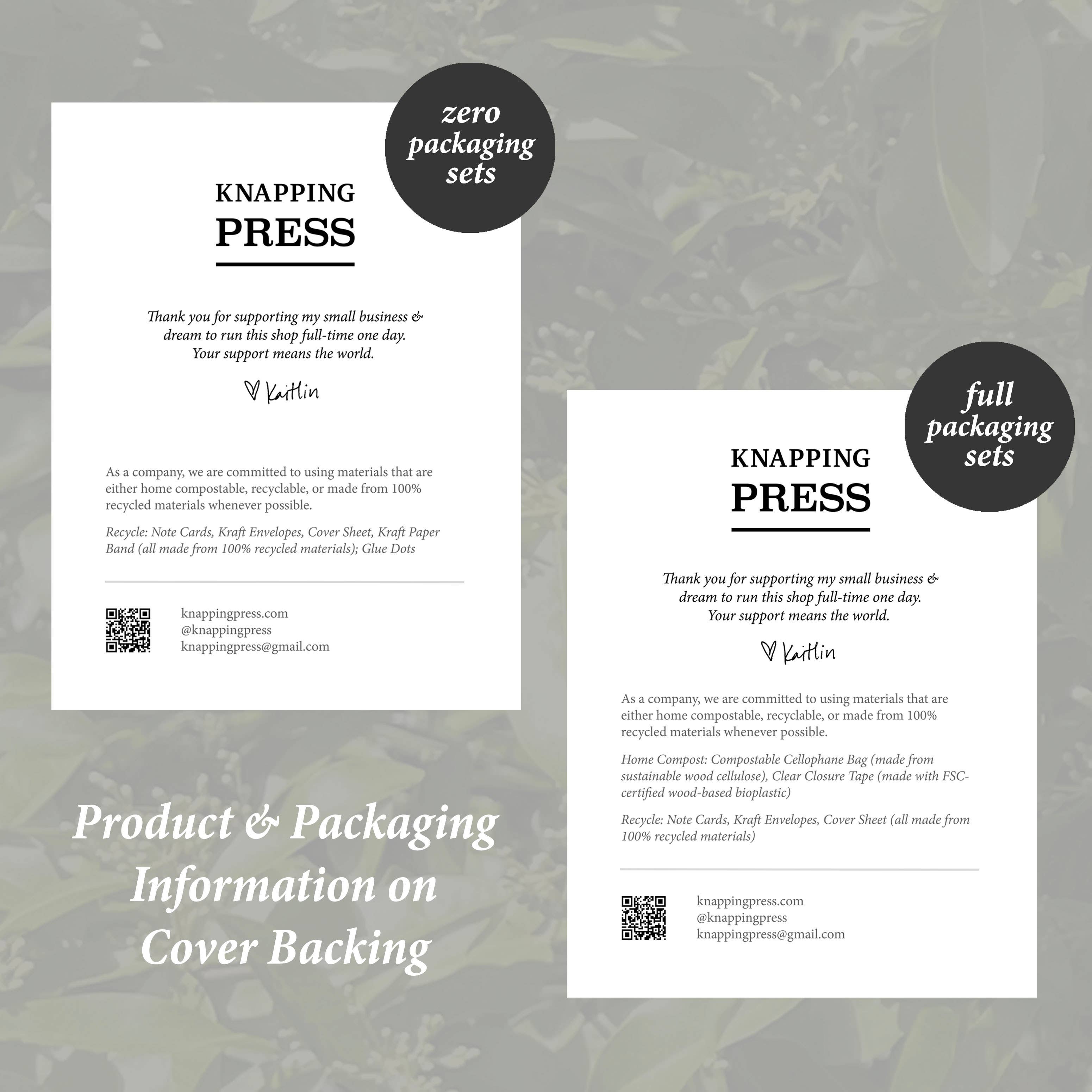 Knapping Press - Wholesale Stationery/Notecard Set - Set of 6 - 100% Recycled Blue Ridge Mountain Card Collection14