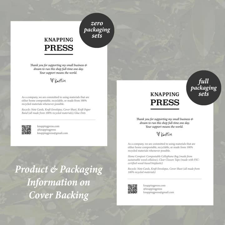 Knapping Press - Wholesale Stationery/Notecard Set - Set of 6 - 100% Recycled Painted Botanicals Card Collection14