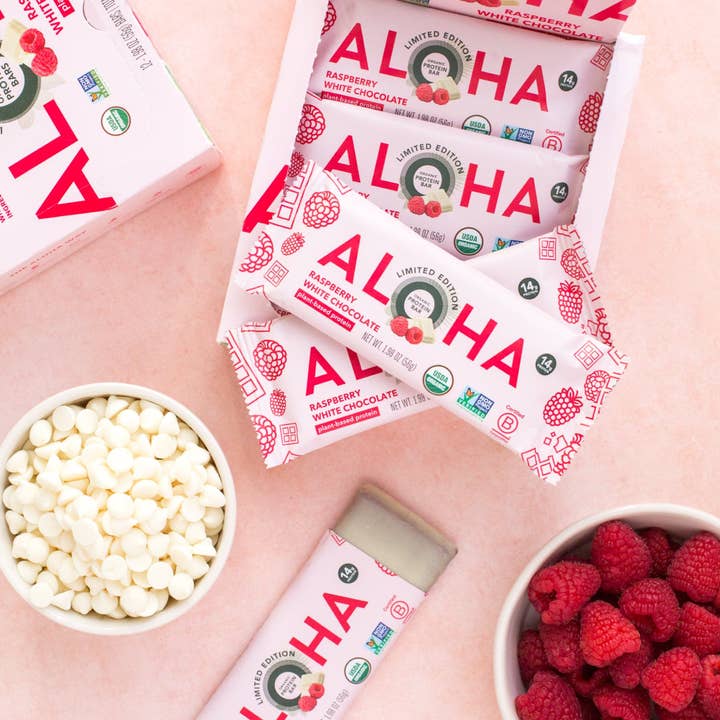 Aloha - Wholesale Snack Bar - Raspberry White Chocolate Protein Bar2