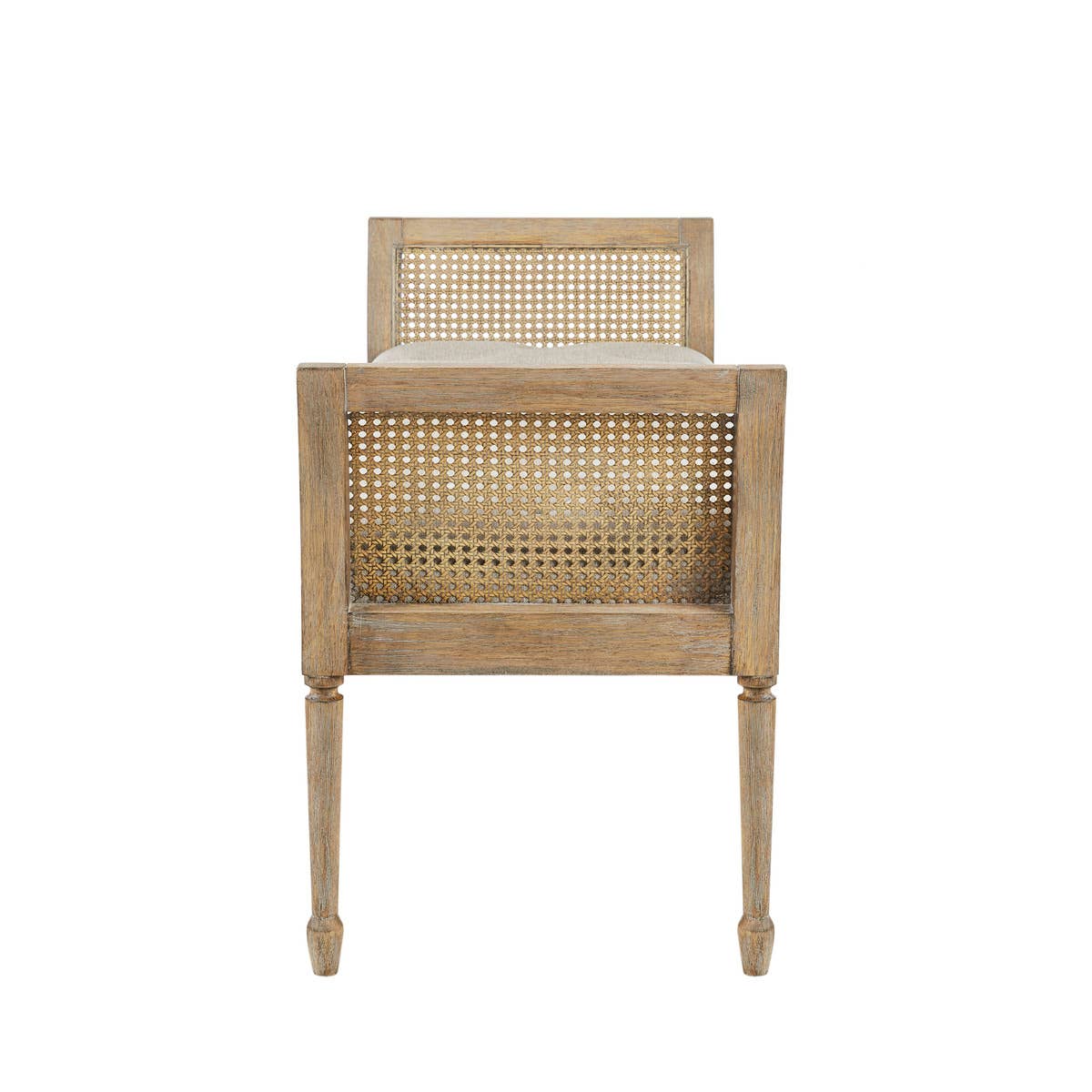 Olliix - Wholesale Bench - Reclaimed Natural Wood Finish Cane Armed Accent Bench2