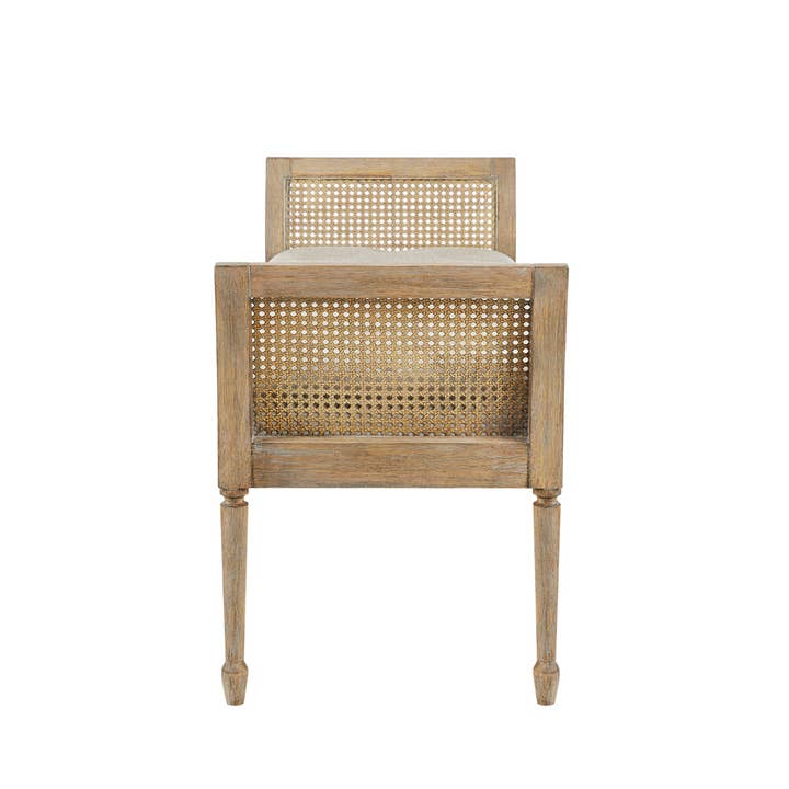 Olliix - Wholesale Bench - Reclaimed Natural Wood Finish Cane Armed Accent Bench2