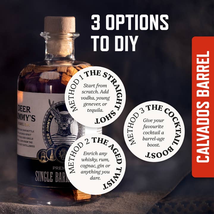 Deer Jimmy's® – Großhandel DIY-Getränkekit – Deer Jimmy's® DIY Calvados Geschenkset – Calvados-Fässer6