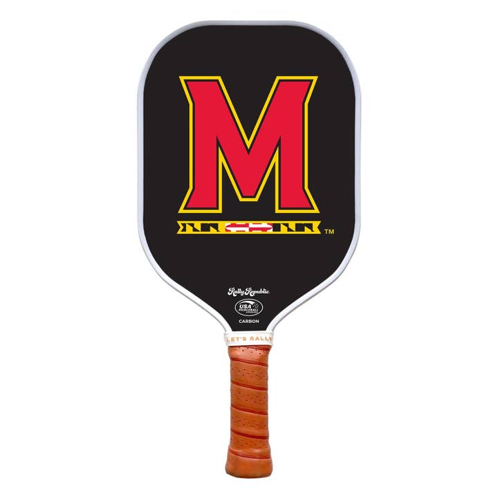 Pagaie de pickleball noire Maryland Terrapins Primary M Athletic Mark (B2B) pour la vente par Rally Republic
