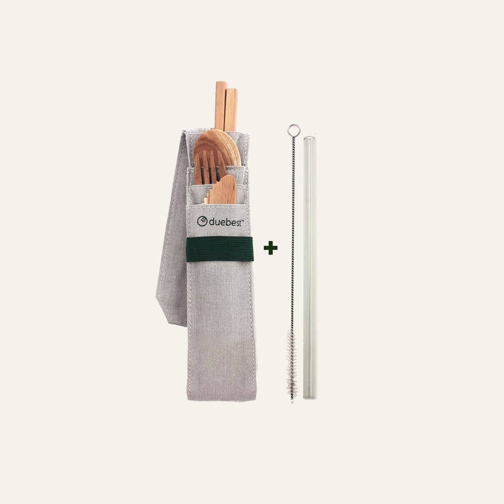 Duebest - Wholesale Assorted Cutlery Set - Reusable Cutlery Set + Glass Straw1