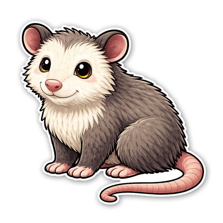Mochi the Opossum sticker for wholesale by Sticker Atlas