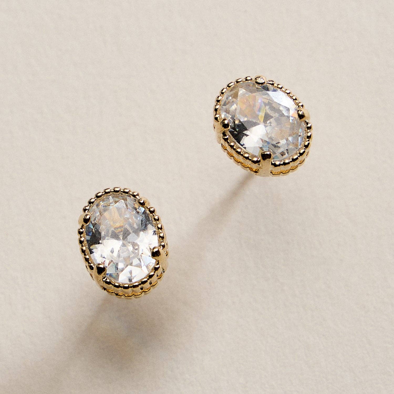 GD Gold Filled Oval CZ Stud Earrings for wholesale on Faire0