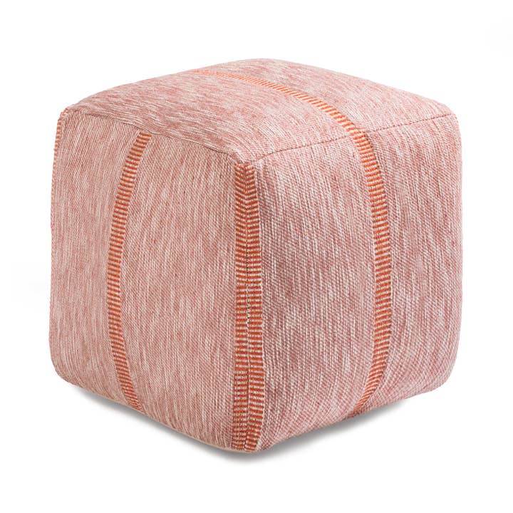 Waterbury Pouf - Red Burnt Sienna for wholesale by Anji Mountain