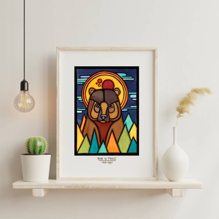 Giclee Print - Bear in Forest for wholesale by Sarah Angst Art