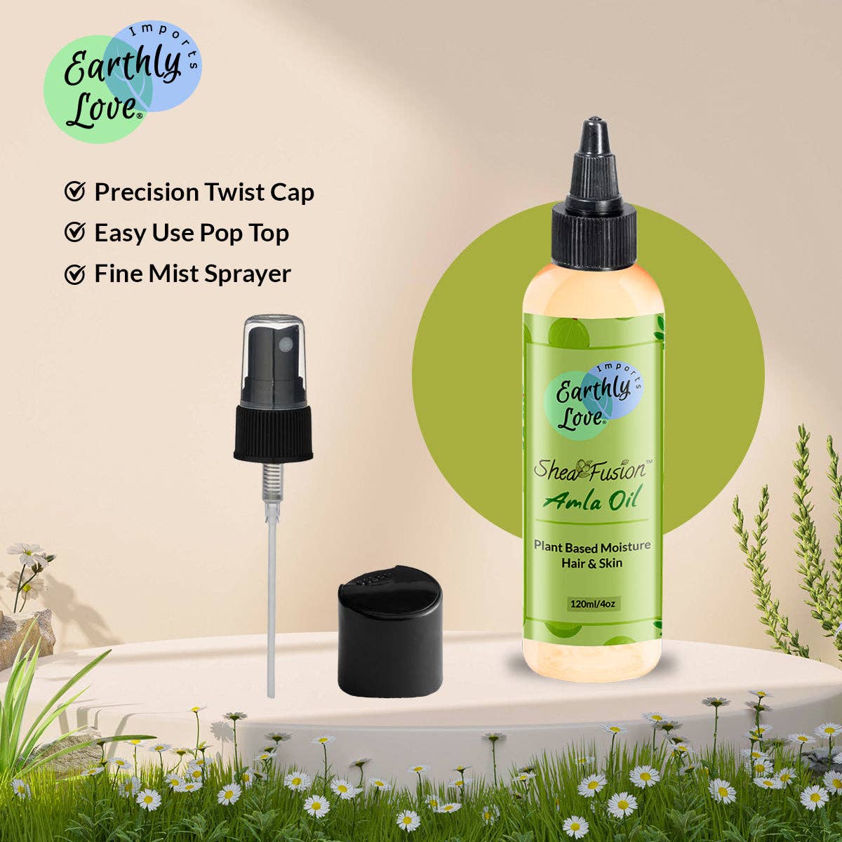 Earthly Love Imports - Venta al por mayor Aceites de baño/corporales - Aceite de amla Shea Fusion3