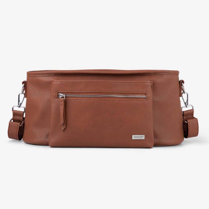 VANCHI - Wholesale Diaper Bag - Baby - VANCHI Pram Caddy - Pebbled Tan
