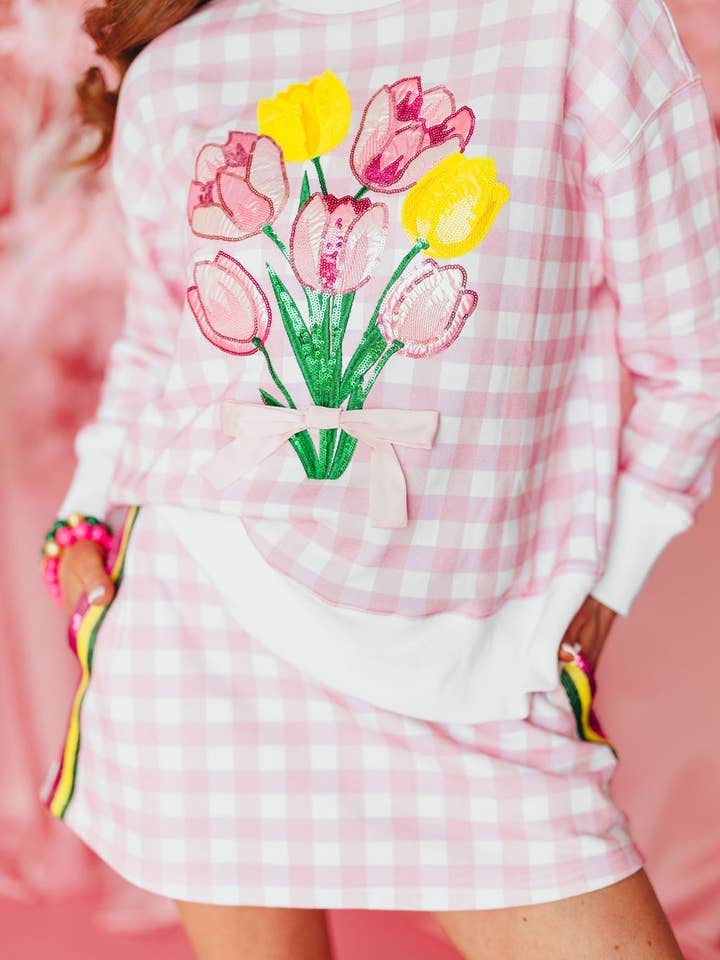 Brianna Cannon – Engroshandel Skørt - Dame – Lyserød gingham-nederdel/skort2