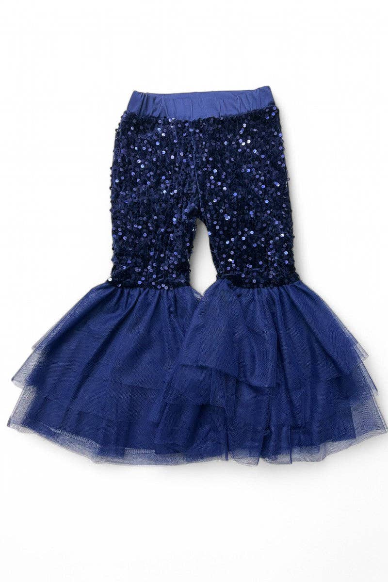 Kids Charm Online - Wholesale Pants - Kids - Navy blue sequins bell bottoms. OFG42790 SOL3