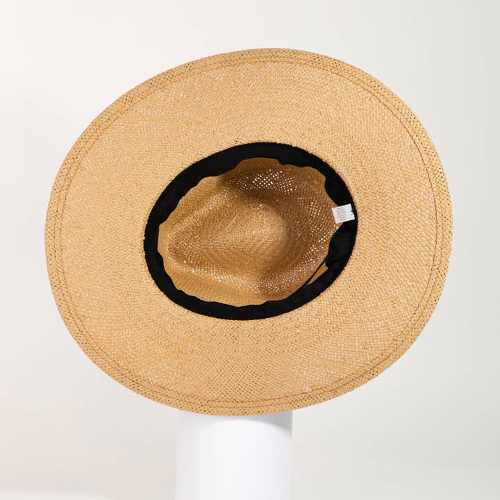 Collections by Fame Accessories - Wholesale Straw Hat - Women's - Basket Weave Ribbon Bowtie Fedora Hat