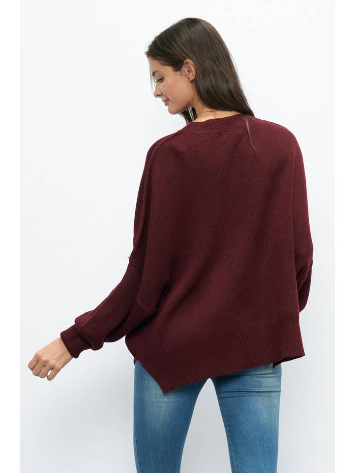 Newbury Kustom - Wholesale Tunic Sweater - Women's - 10319A -Slouchy silhouette pullover sweater4