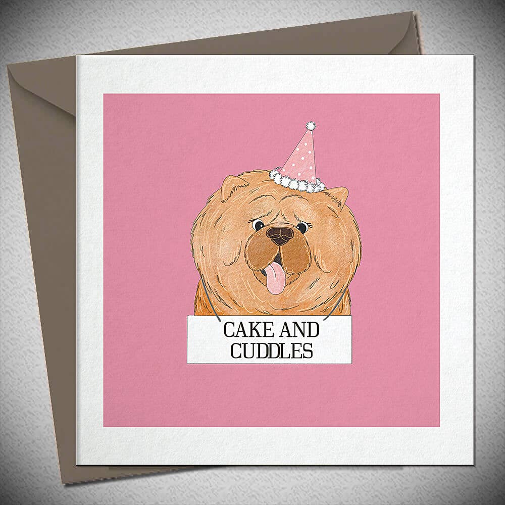 Bexy Boo Ltd – wholesale Birthday card – CAKE AND CUDDLES - CHOW CHOW0