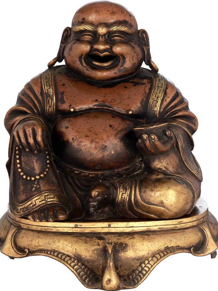 Quemador de incienso Laughing Buddha de Nepal (budista tibetano) para venta al por mayor de Exotic India Art