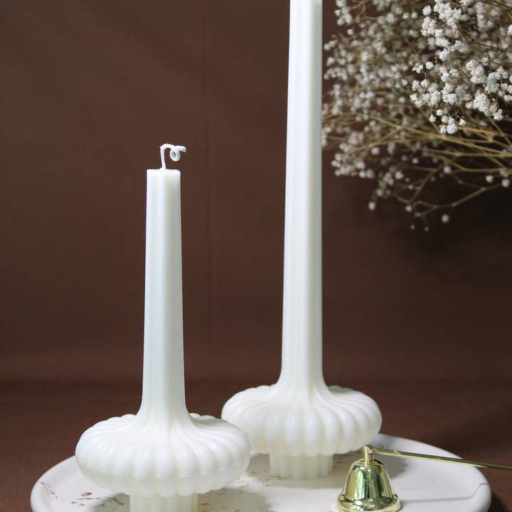 Large Stripe Vase Column Candle -Soy Candle for wholesale by Aguas Claras Organics