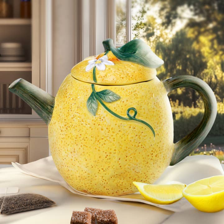 Certified International - Wholesale Tea Pot - Citron 3-D Lemon Teapot 24 oz.