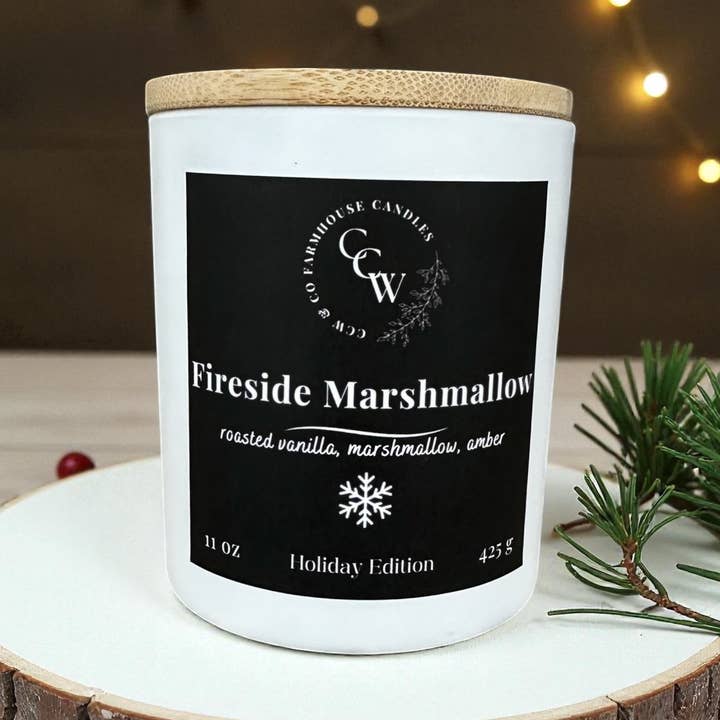 Cottage Jar candle~ 11 oz ~ Fireside Marshmallow for wholesale by CCW & Co farmhouse candles
