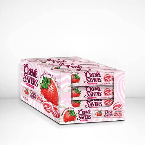 Long Island Candy Factory – wholesale Boiled sweets – Creme Savers Strawberries and Creme 24 Count 1.76 Ounce Each