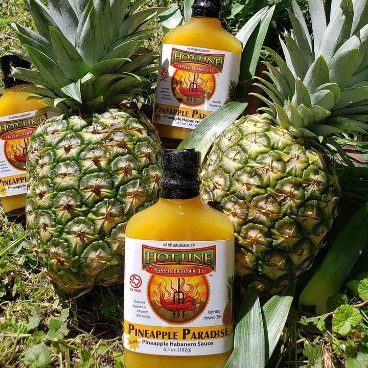 Ananas Paradis Habanero og Ananas Hot Sauce. Mild for engroshandel hos Hot Line Pepper Products LLC
