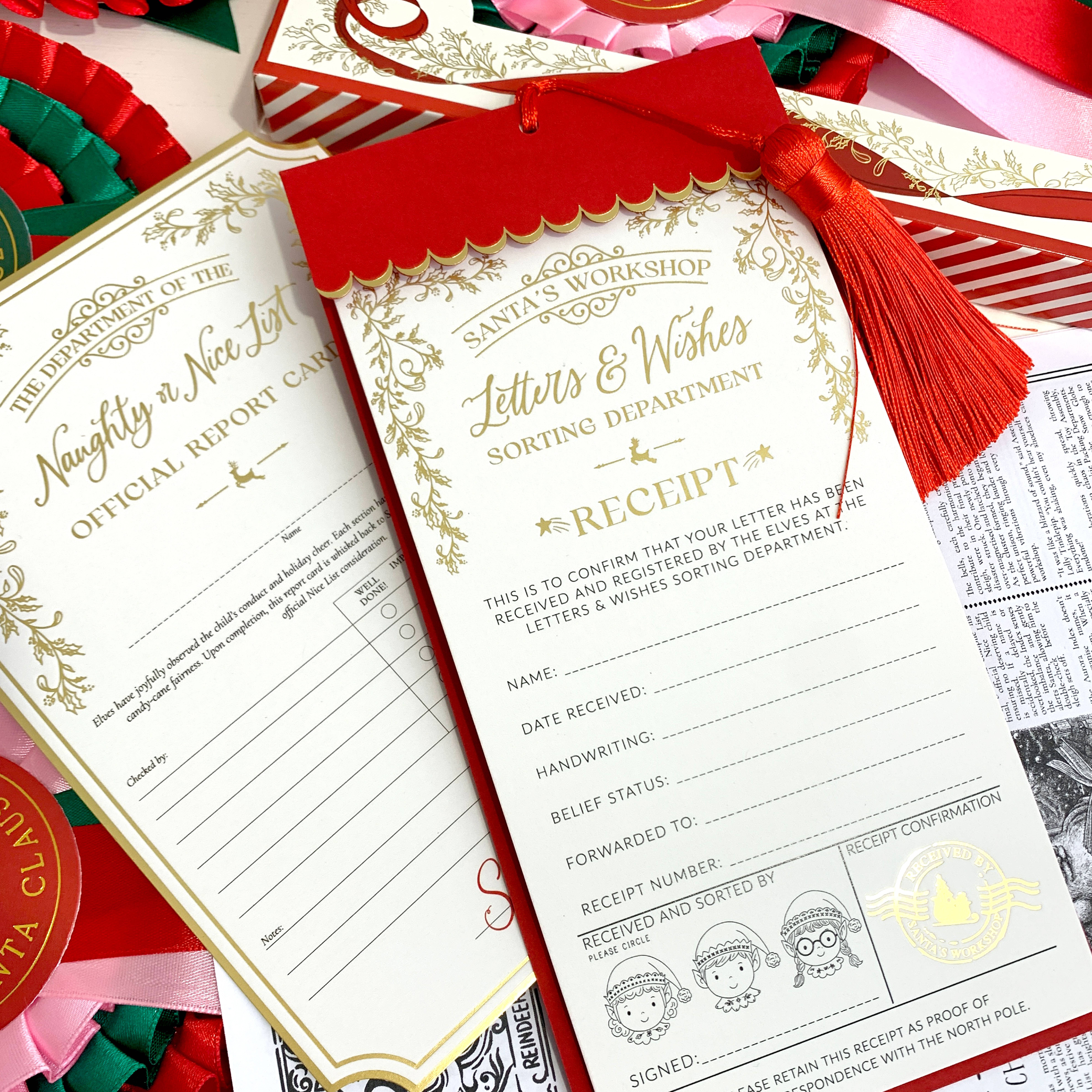 Black Bow Studio - Wholesale Gift tag - Letter To Santa Receipt Christmas Gift Tag1