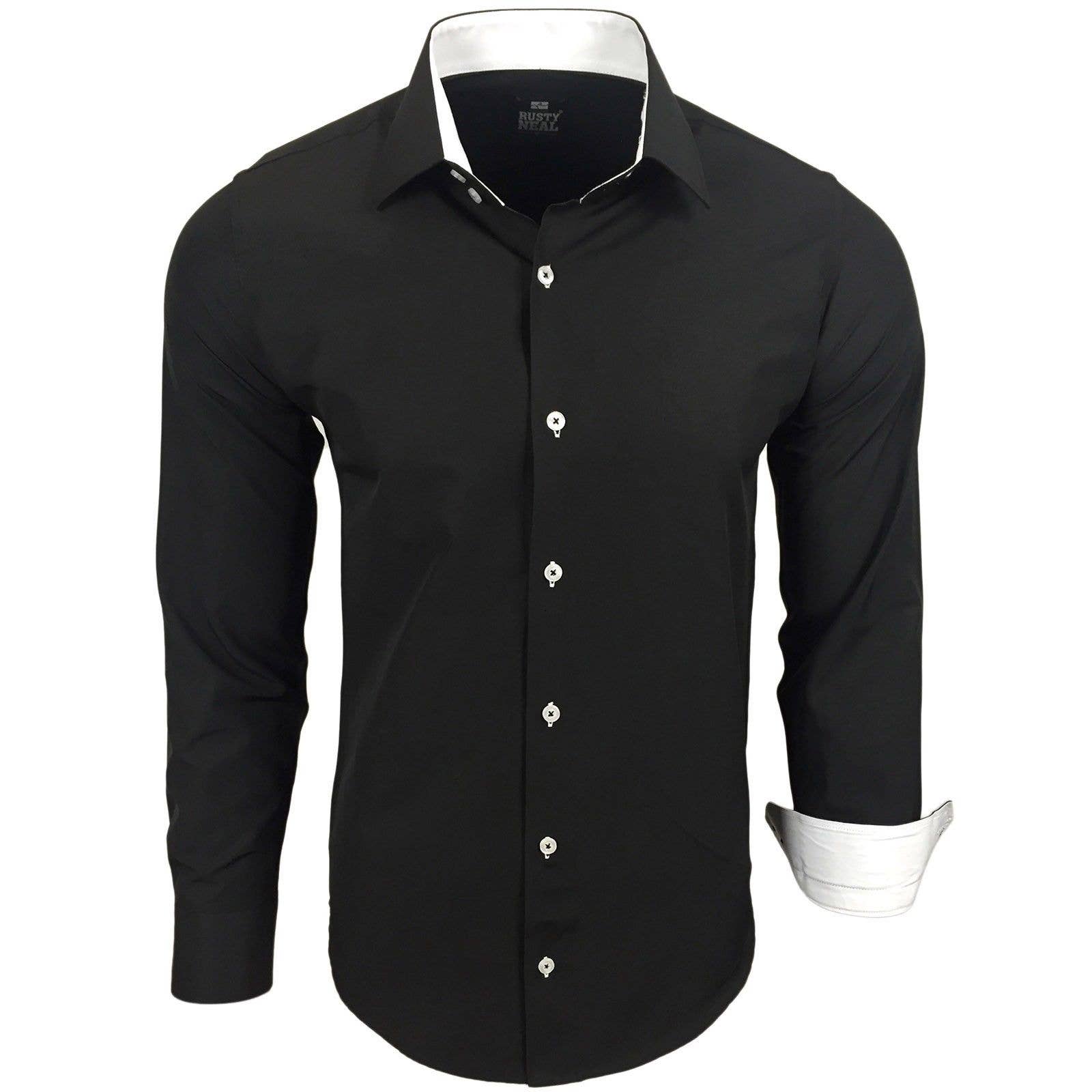 SUBLIMINAL MODE - Wholesale Button Down Shirt - Men's - Plain Two-Tone Basic Shirt12