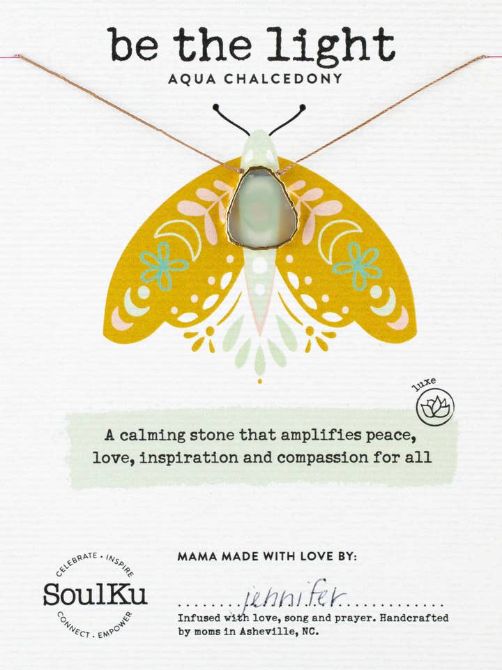 Aqua Chalcedony Alchemy Necklace for Be the Light for wholesale by SoulKu