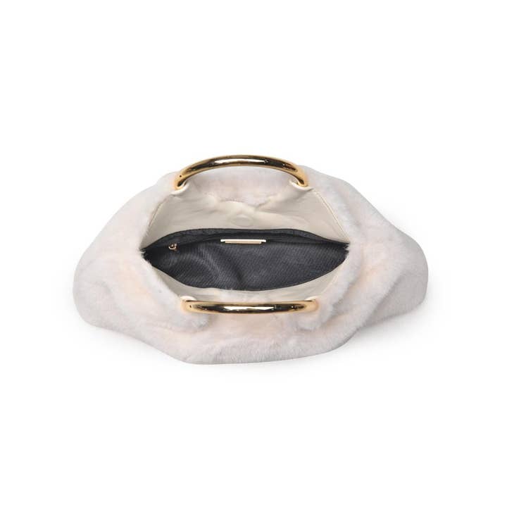 MiMi Wholesale - Wholesale Clutch Bag - Women's - 28823F Faux Fur Clutch Bag With Ring Handle6