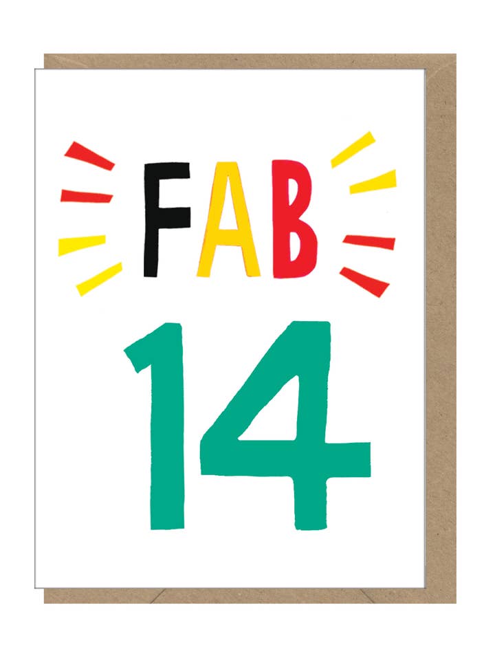 Fab 14 Mini Age - Cartão de Aniversário por atacado de Earlybird Designs