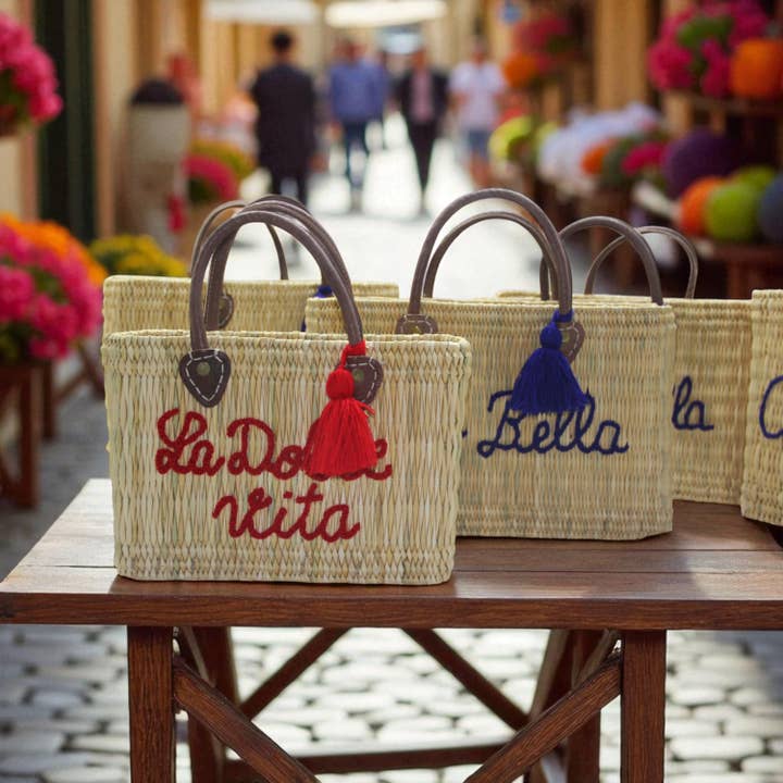 MOROHANDS - Wholesale Beach Bag - Personalized Double Embroidered Name, Custom Weave Handbag5