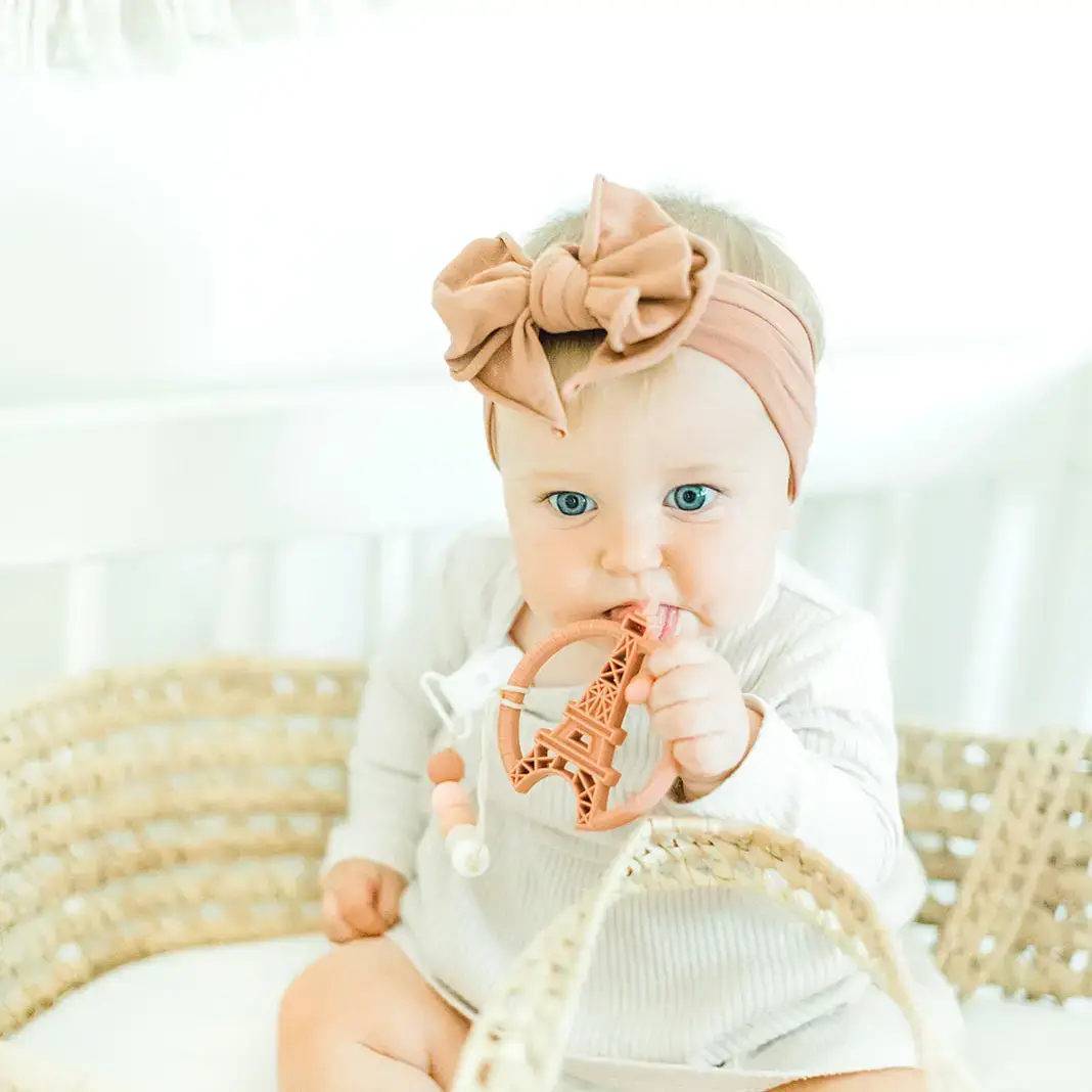Gummy Chic – wholesale Teether (not clip-on) – Baby – Vintage-inspired Paris Tower Teether - Nursery Baby Gift1