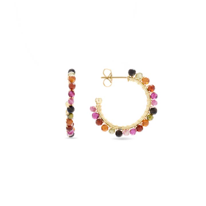 Multicolor Turmalin-Ohrringe in 18K Gelbgold - Aiel für den Großhandel von Luxenter