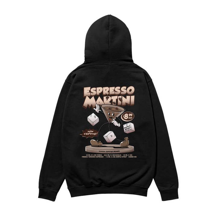 Sweat à Capuche Lourd Bio Espresso Martini Noir pour la vente par Weekend Concept