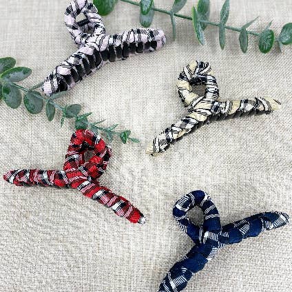 Colorful Plaid Twisted Hair Claw Clip | Fabric Wrapped Claw for wholesale by littletwinkleco