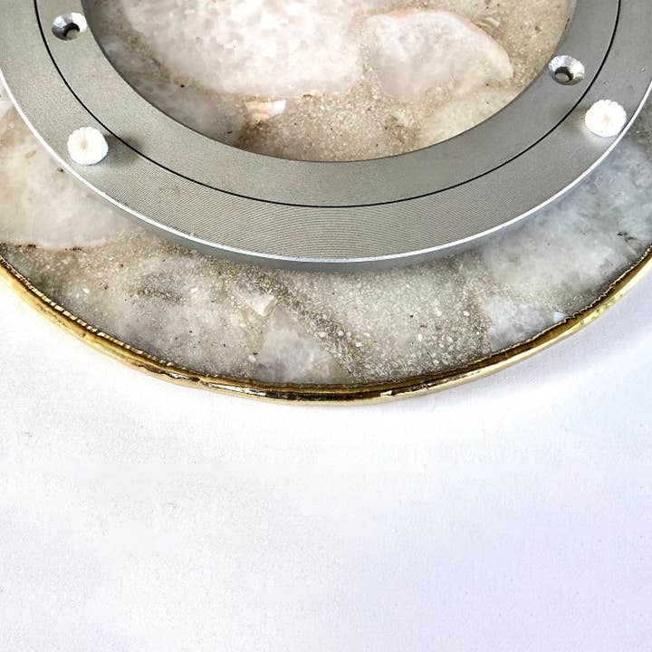 The Tangerine Store - Wholesale Lazy Susan - Amethyst Agate LazySusan | Countertop | Turntable | Centrepiece |1